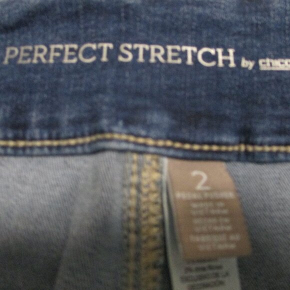 Chico's capris pedal pushers denim blue pull on with stretch size L (2) - Picture 3 of 7